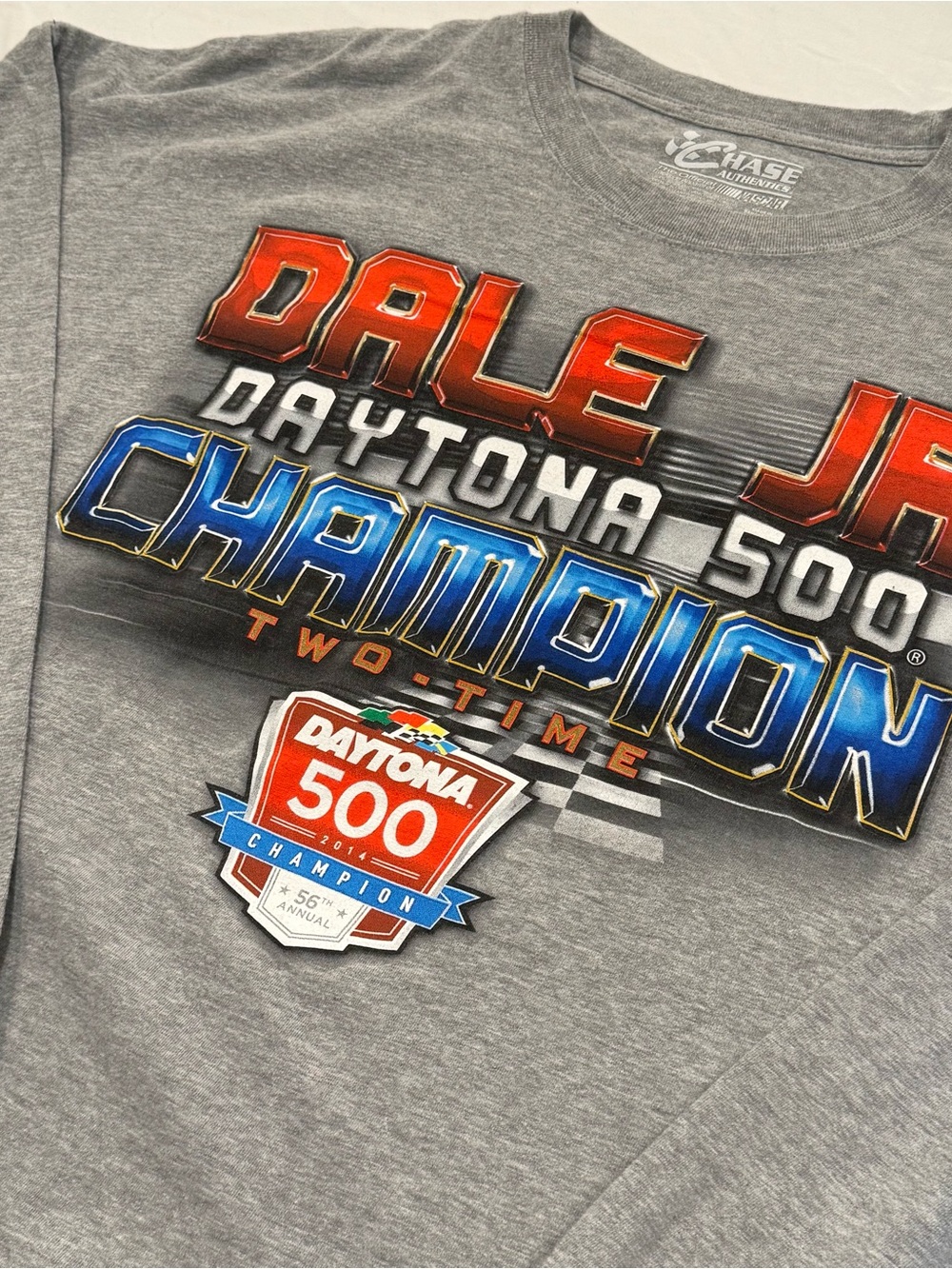 Dale Earnhardt Jr 2014 Nascar Daytona 500 Champion Gray Men's Shirt  3XL